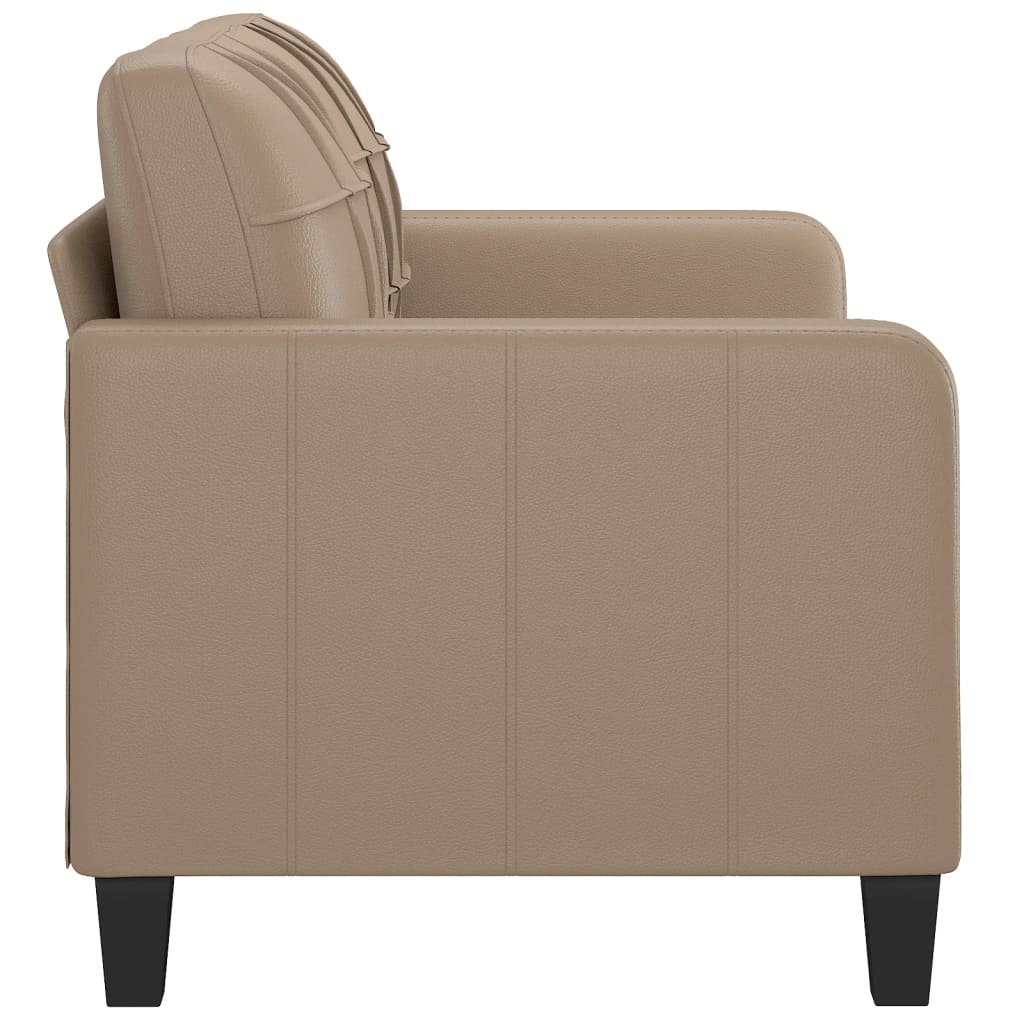 2-personers sofa 140 cm kunstlæder cappuccino