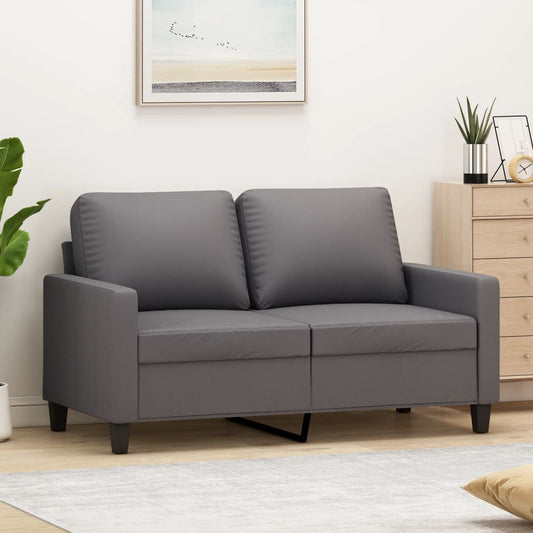 2-personers sofa 120 cm kunstlæder grå