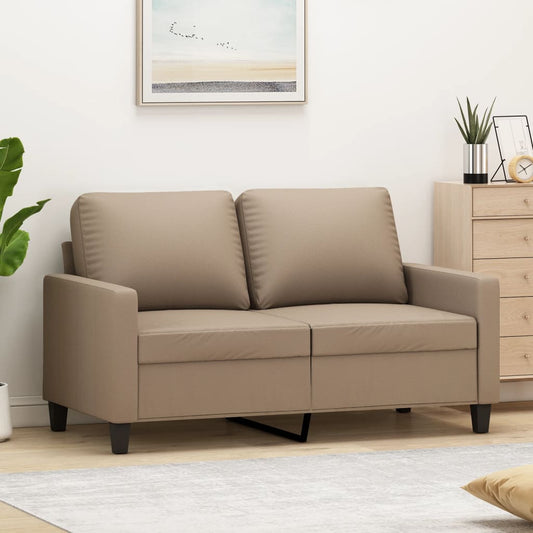 2-personers sofa 120 cm kunstlæder cappuccino