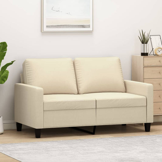 2-personers sofa 120 cm stof cremefarvet