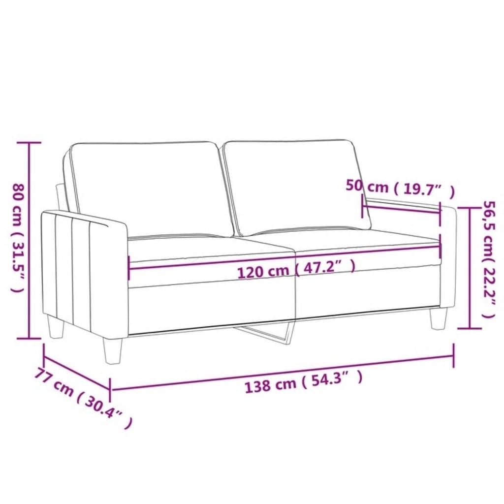 2-personers sofa 120 cm stof gråbrun