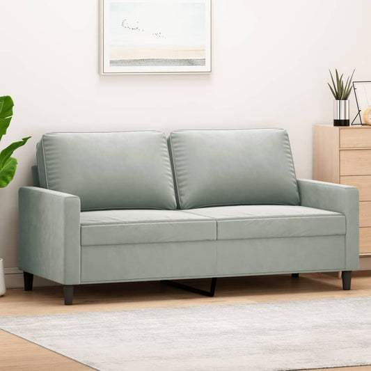 2-personers sofa 140 cm fløjl lysegrå