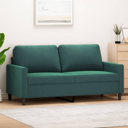 2-personers sofa 140 cm fløjl mørkegrøn