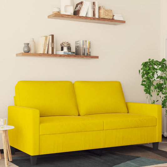 2-personers sofa 140 cm fløjl gul