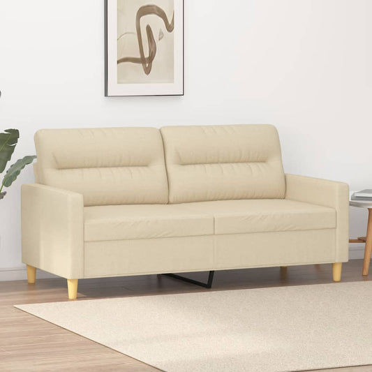 2-personers sofa 140 cm stof cremefarvet