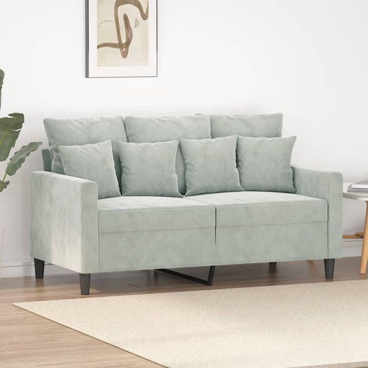 2-personers sofa 120 cm velour lysegrå