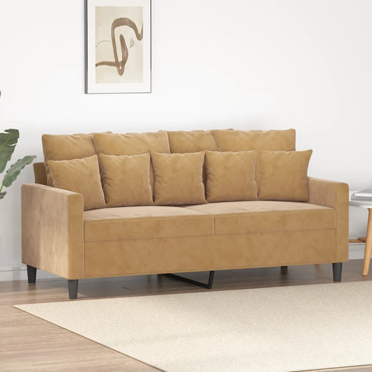 2-personers sofa 140 cm fløjl brun