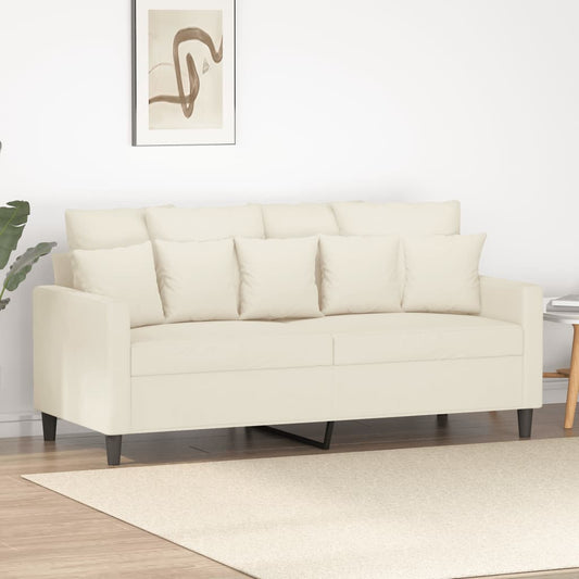 2-personers sofa 140 cm velour cremefarvet