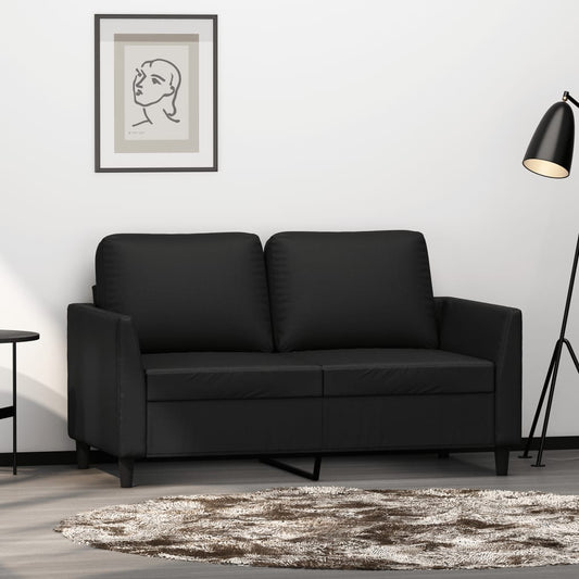 2-personers sofa 120 cm kunstlæder sort