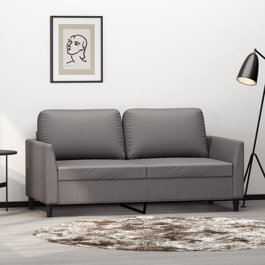 2-personers sofa 140 cm kunstlæder grå