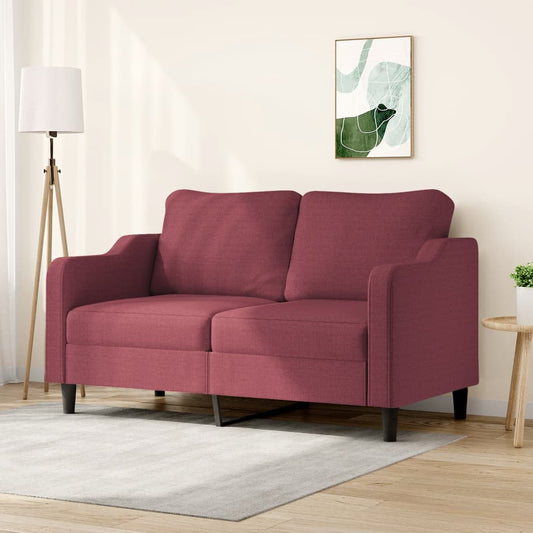 2-personers sofa 140 cm stof vinrød