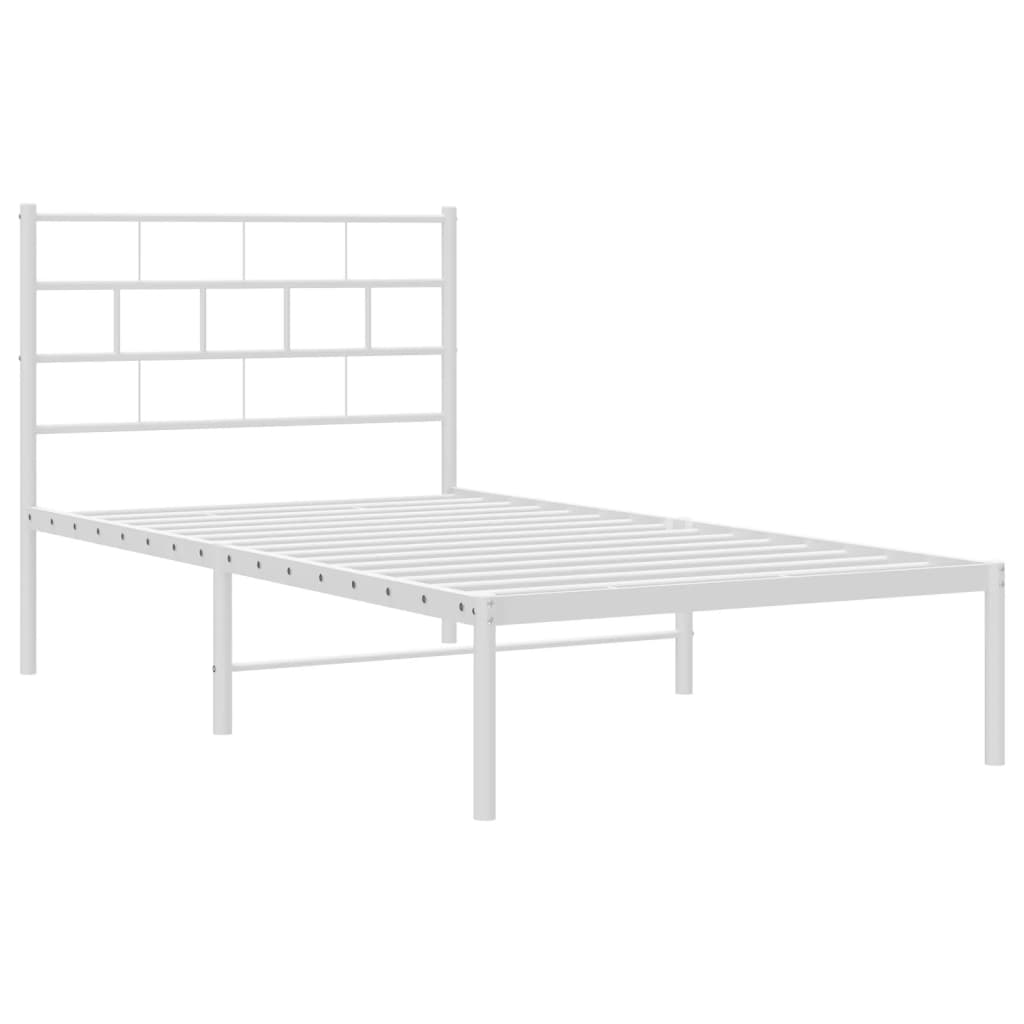 sengeramme med sengegavl 90x200 cm metal hvid