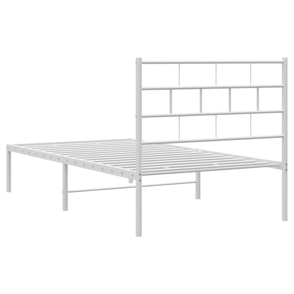 sengeramme med sengegavl 90x200 cm metal hvid