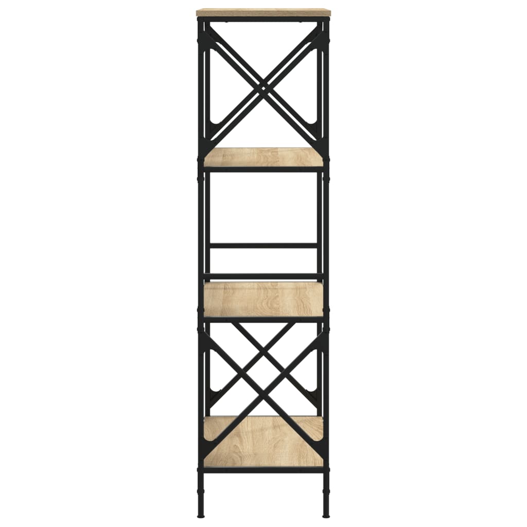 bogreol 6 hylder 59x35x132 cm konstrueret træ sonoma-eg