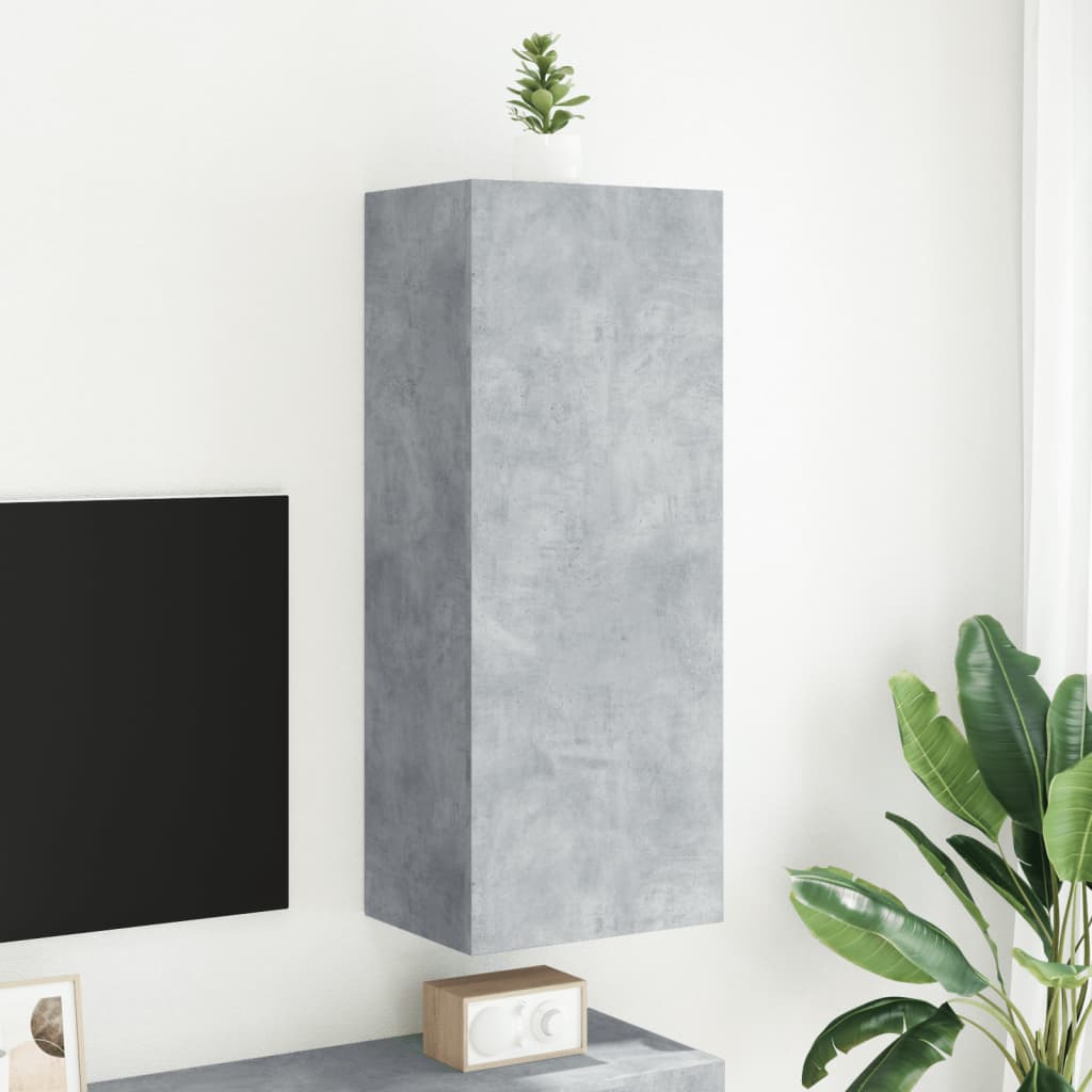 væghængt tv-bord 40,5x30x102 cm konstrueret træ betongrå