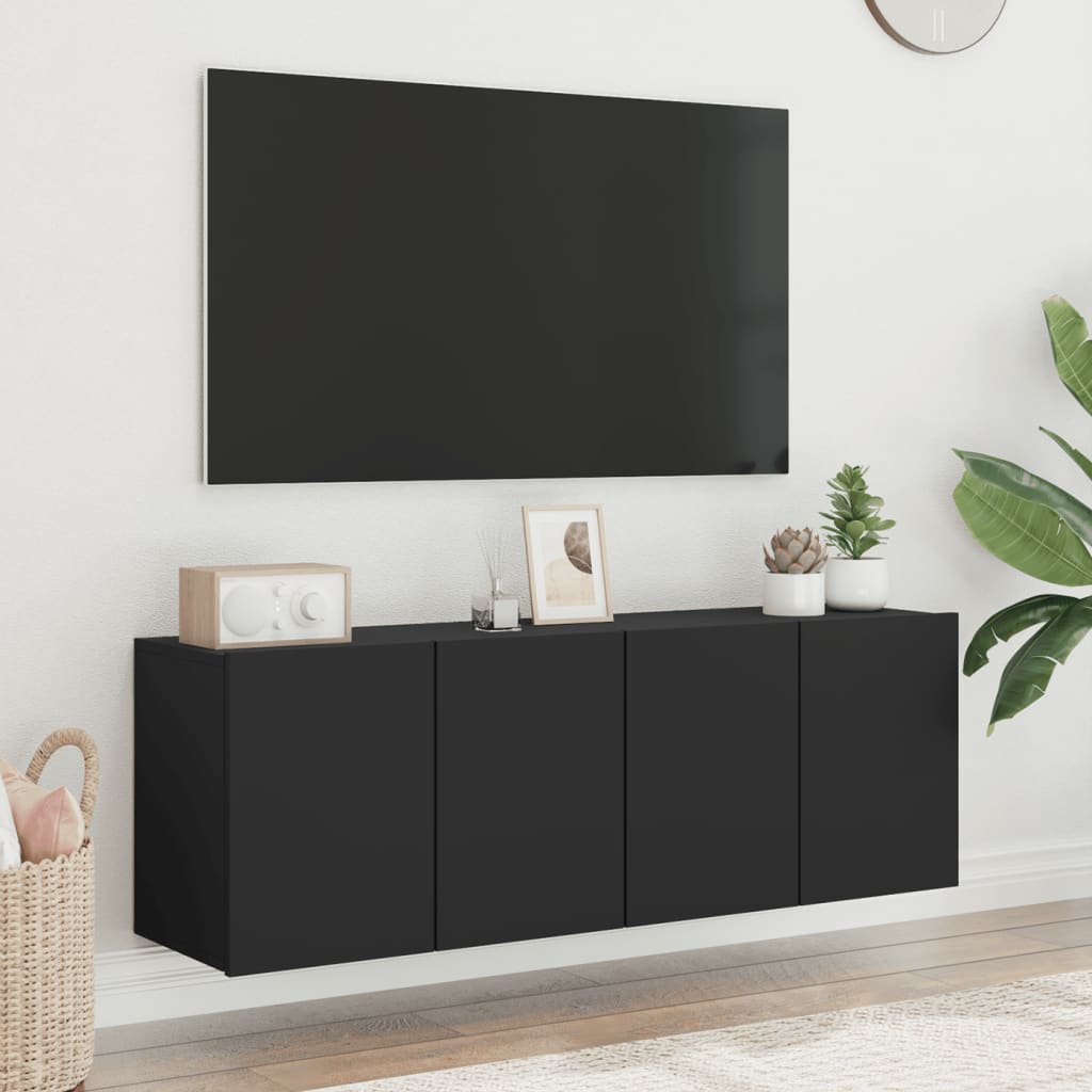 væghængte tv-borde 2 stk. 60x30x41 cm sort