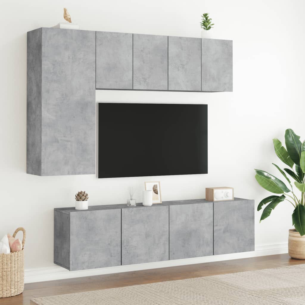 væghængte tv-borde 2 stk. 60x30x41 cm betongrå