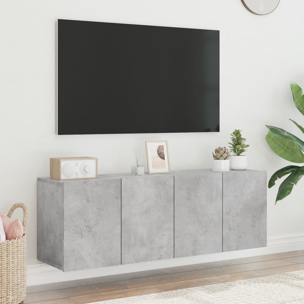 væghængte tv-borde 2 stk. 60x30x41 cm betongrå