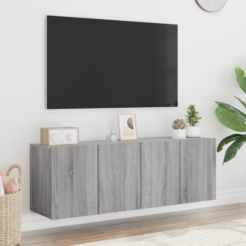 væghængte tv-borde 2 stk. 60x30x41 cm grå sonoma-eg