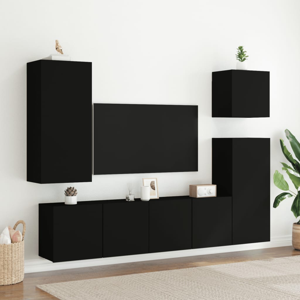 væghængt tv-bord 80x30x41 cm sort