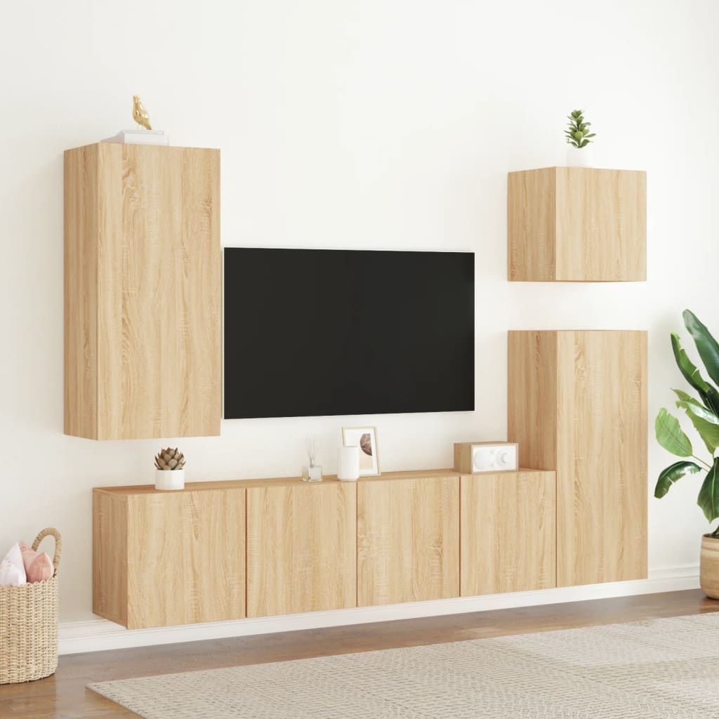 væghængt tv-bord 80x30x41 cm sonoma-eg