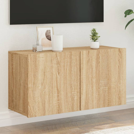 væghængt tv-bord 80x30x41 cm sonoma-eg