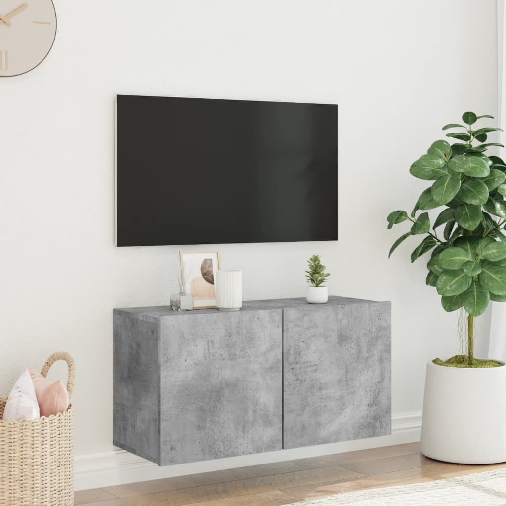 væghængt tv-bord 80x30x41 cm betongrå