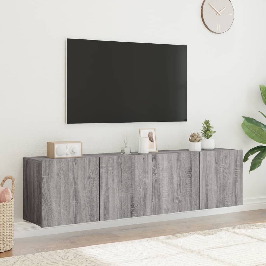 væghængte tv-borde 2 stk. 80x30x41 cm grå sonoma-eg