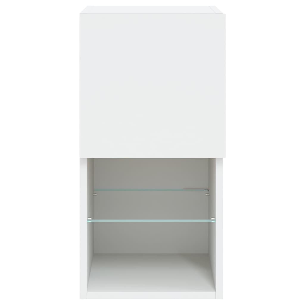 tv-borde med LED-lys 2 stk. 30,5x30x60 cm hvid