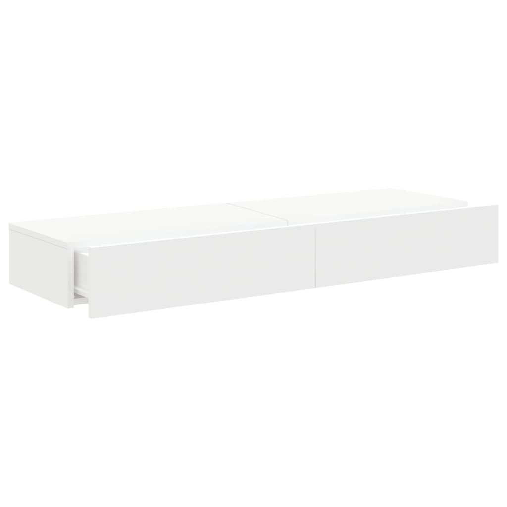 tv-borde 2 stk. med LED-lys 60x35x15,5 cm hvid