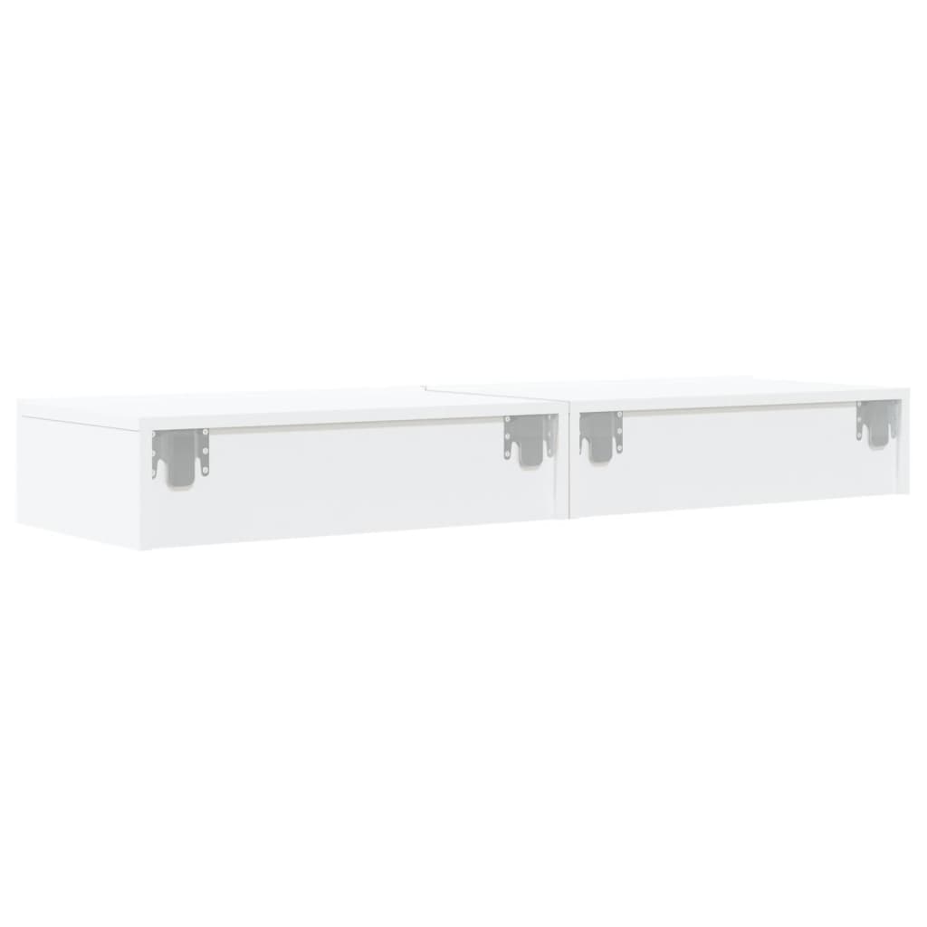 tv-borde 2 stk. med LED-lys 60x35x15,5 cm hvid