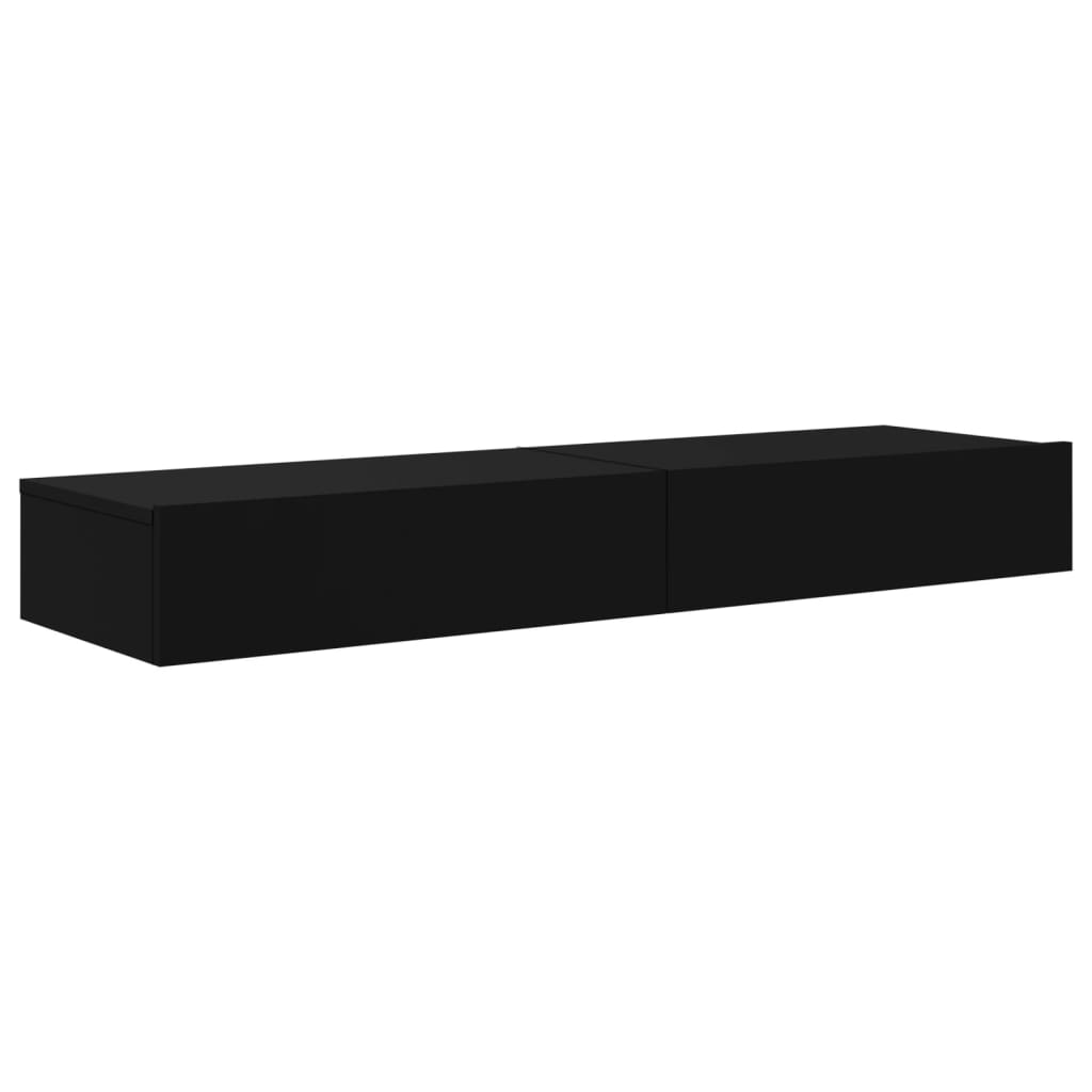 tv-borde 2 stk. med LED-lys 60x35x15,5 cm sort