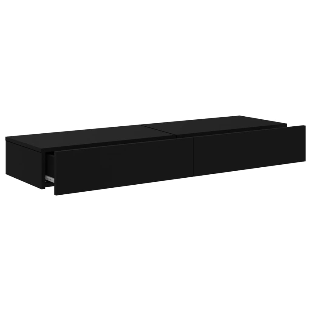 tv-borde 2 stk. med LED-lys 60x35x15,5 cm sort