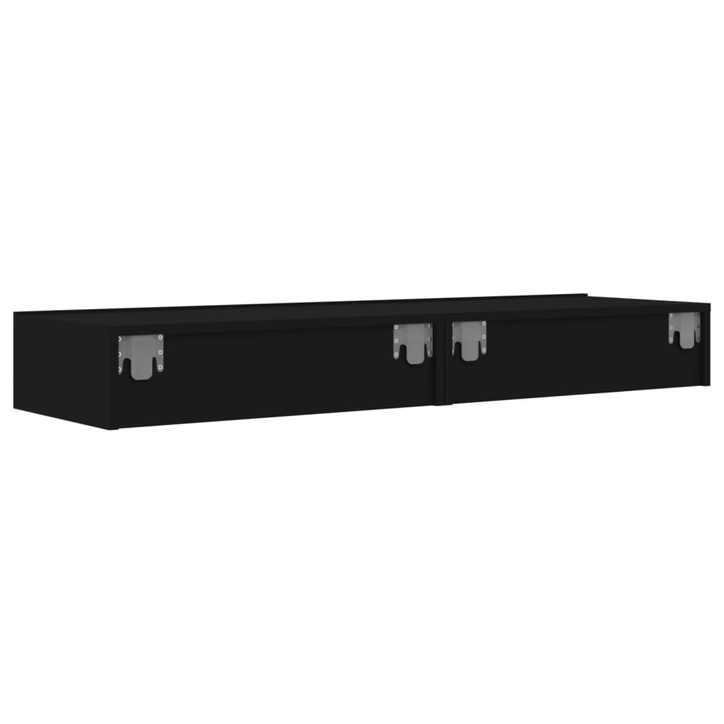 tv-borde 2 stk. med LED-lys 60x35x15,5 cm sort