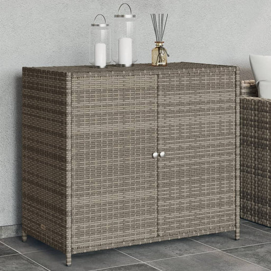 opbevaringsskab til haven 83x45x76 cm polyrattan grå