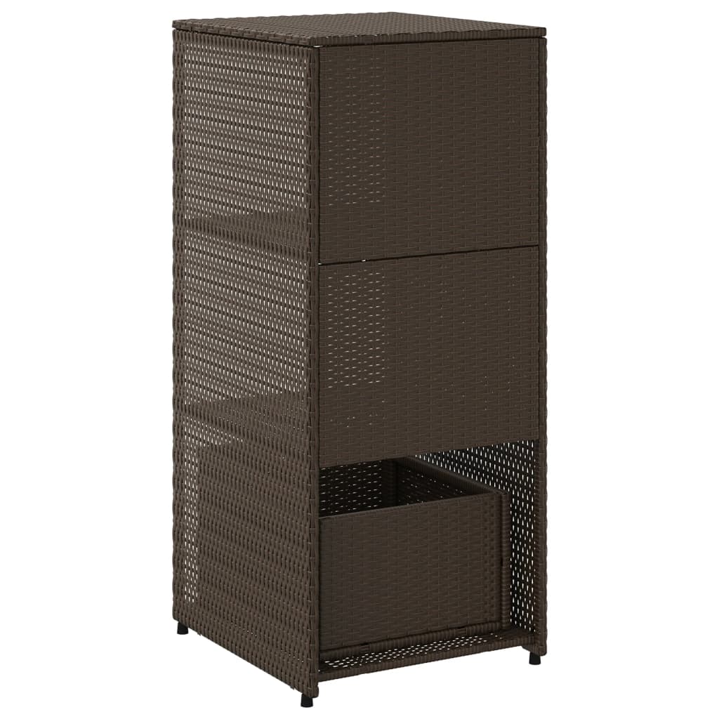 opbevaringsskab til haven 50x55x115 cm polyrattan brun