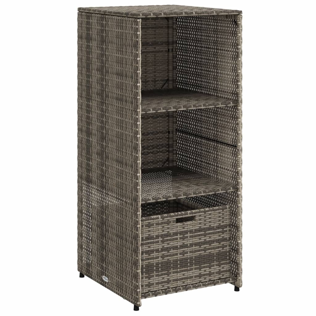 opbevaringsskab til haven 50x55x115 cm polyrattan grå