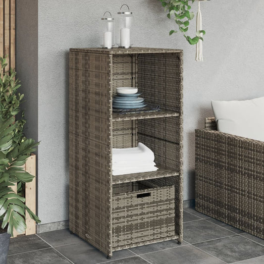 opbevaringsskab til haven 50x55x115 cm polyrattan grå