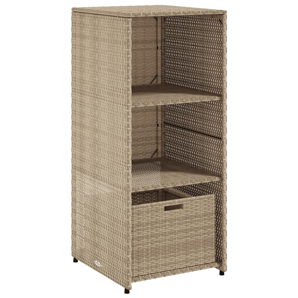 opbevaringsskab til haven 50x55x115 cm polyrattan beige