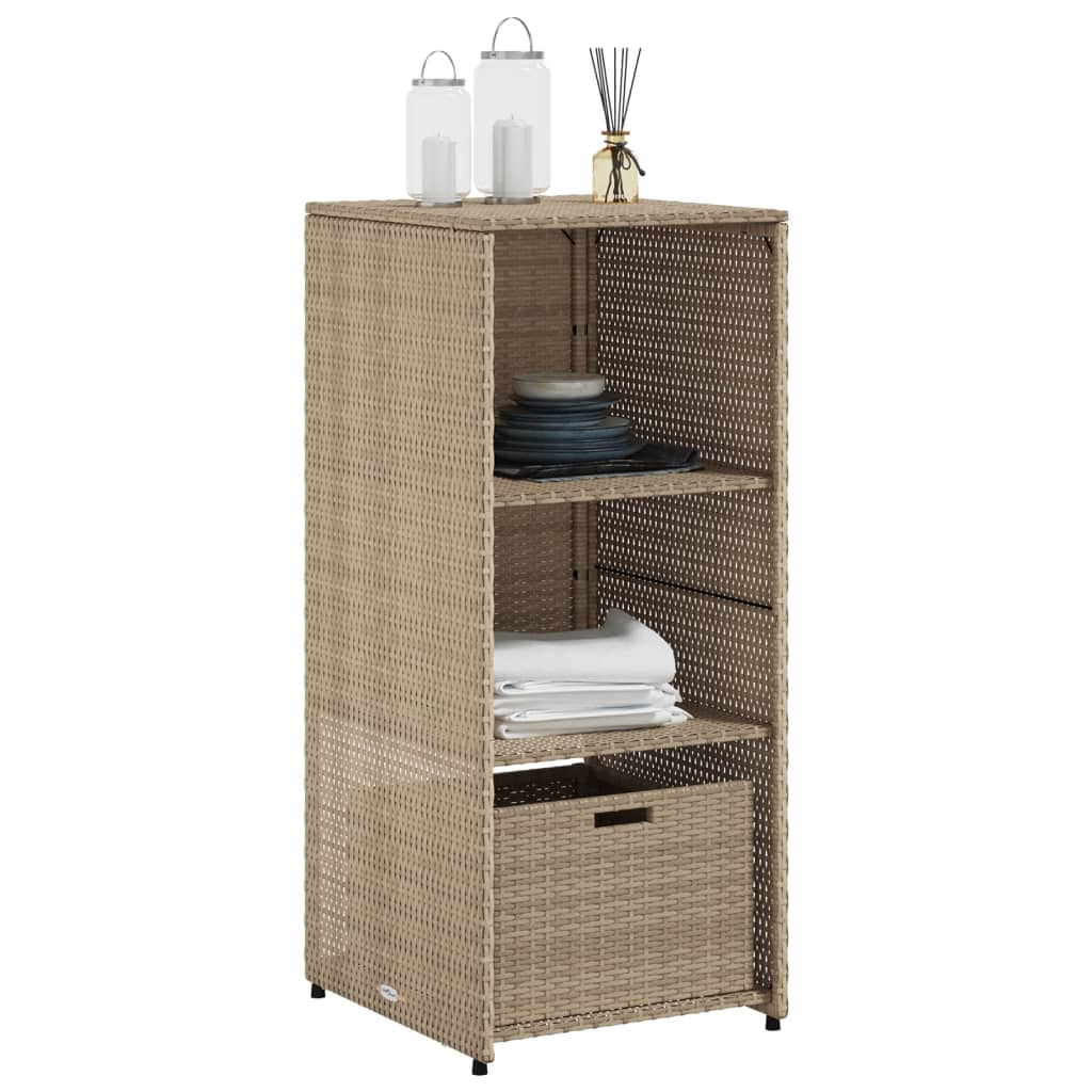 opbevaringsskab til haven 50x55x115 cm polyrattan beige