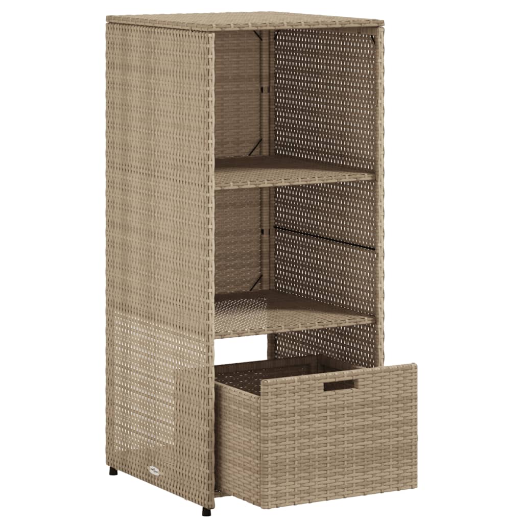 opbevaringsskab til haven 50x55x115 cm polyrattan beige