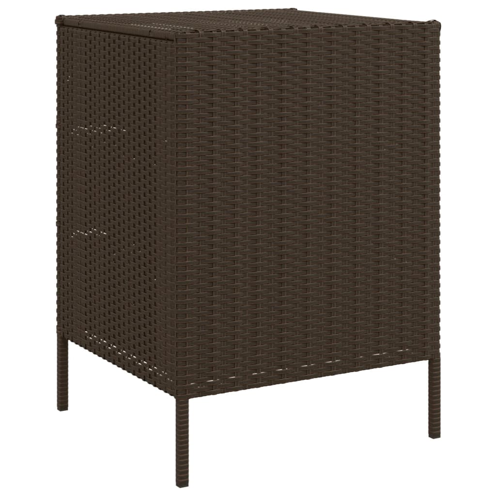 opbevaringsskab til haven 55x59x80 cm polyrattan brun