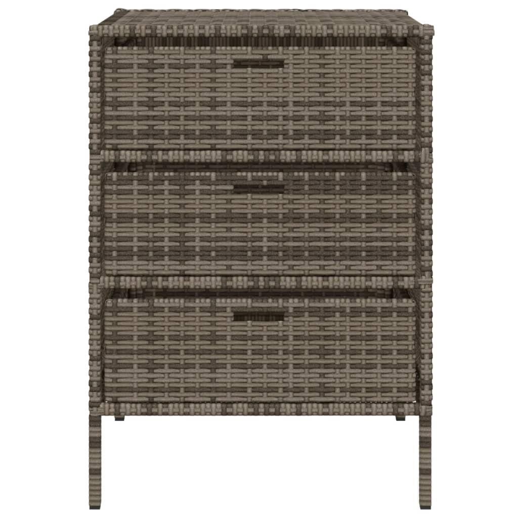 opbevaringsskab til haven 55x59x80 cm polyrattan grå