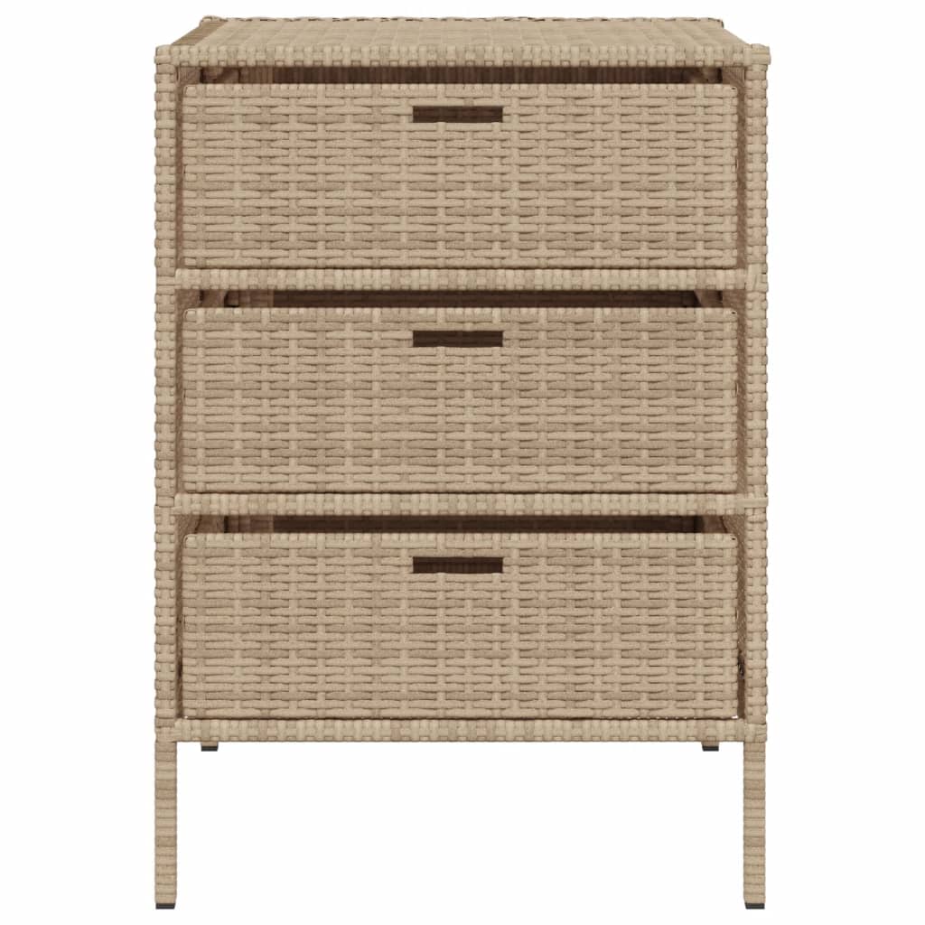 opbevaringsskab til haven 55x59x80 cm polyrattan beige