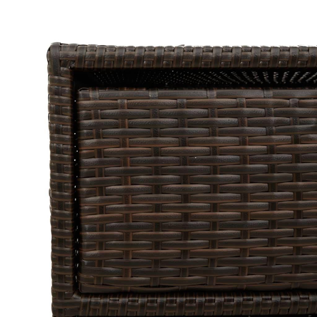 opbevaringsskab til haven 55x59x69 cm polyrattan brun