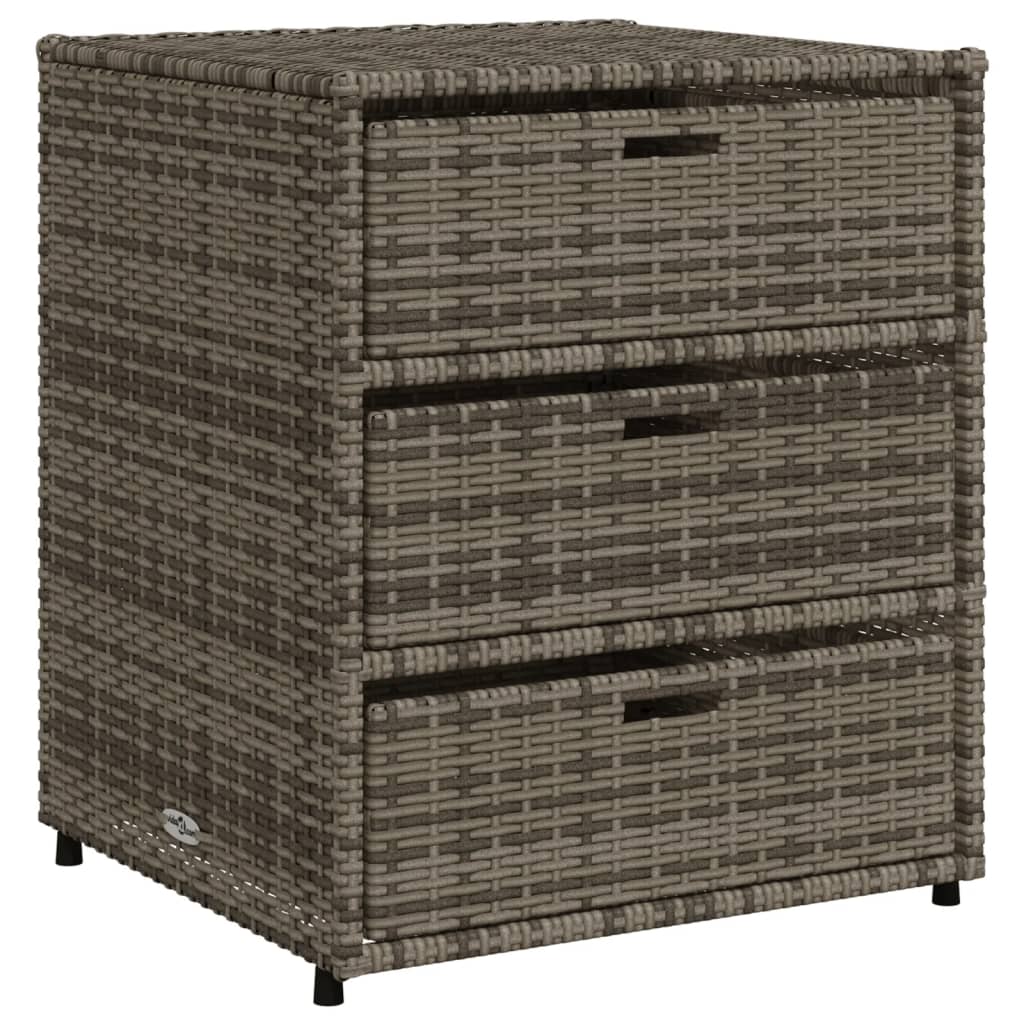 opbevaringsskab til haven 55x59x69 cm polyrattan grå