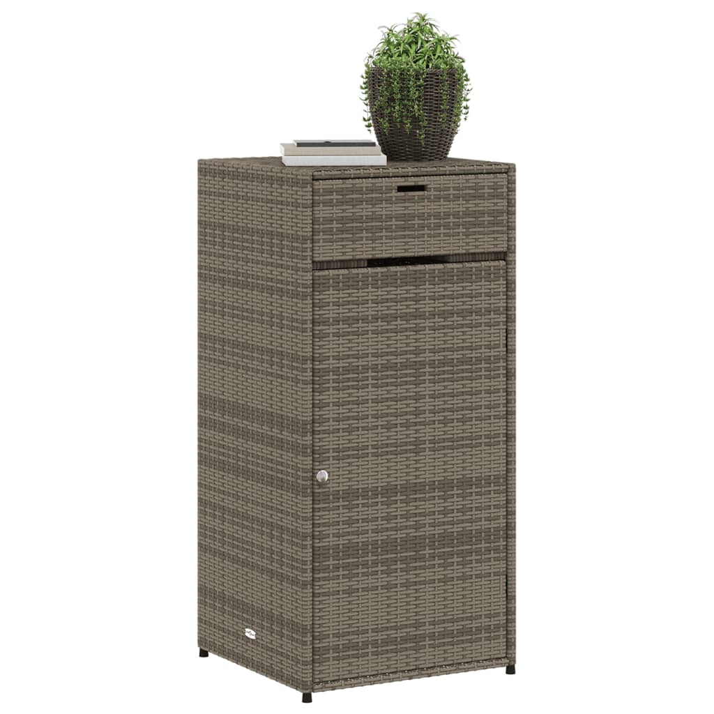 opbevaringsskab til haven 55x55x111 cm polyrattan grå