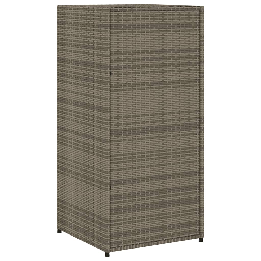 opbevaringsskab til haven 55x55x111 cm polyrattan grå