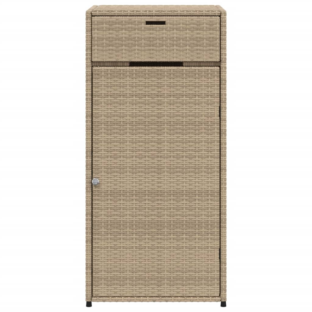 opbevaringsskab til haven 55x55x111 cm polyrattan beige