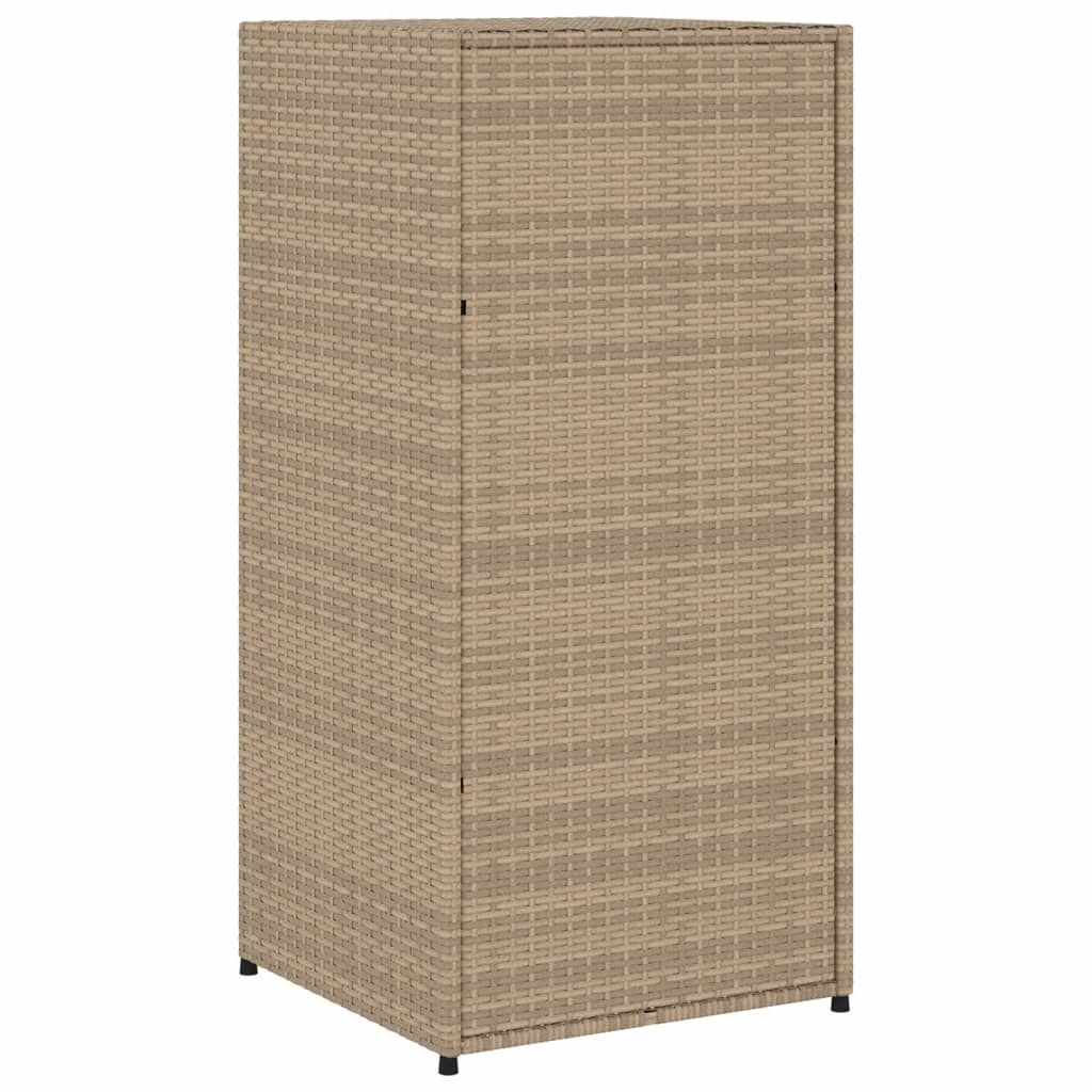 opbevaringsskab til haven 55x55x111 cm polyrattan beige